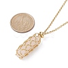 Natural Mixed Gemstone Bullet Pendant Necklaces NJEW-JN04529-02-2