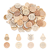 80Pcs 8 Style Doll Wooden Pendants WOOD-AR0001-07-1