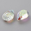 Embossed Glass Rhinestone Pendants GLAA-J101-05A-001AB-2