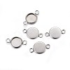 Non-Tarnish 304 Stainless Steel Cabochon Connector Settings X-STAS-F191-15P-A-1