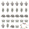 64Pcs 4 Styles Natural Mixed Stone Pendants FIND-CA0006-48-1