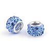 Polymer Clay Rhinestone European Beads X-CPDL-T001-22-1