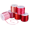 5 rolls 5 colors Nylon Satin Rattail Cords NWIR-PH0002-09B-02-1
