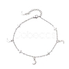 304 Stainless Steel Cross Link Chain Anklets AJEW-AN00739-02-2