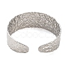 Non-Tarnish 304 Stainless Steel Textured Flat Cuff Bangles BJEW-G694-04P-3