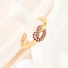 Brass Micro Pave Cubic Zirconia Finger Rings RJEW-C153-01G-03-3