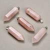 Natural Rose Quartz Pendants GG-CBAA0EE-02P-19-1