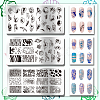 Stainless Steel DIY Nail Art Templates MRMJ-WH0092-054-3