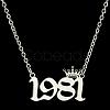 Crown Birth Year 201 Stainless Steel Pendant Necklaces for Women FS-WG4E8F2-42-1