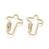 Brass Micro Pave Cubic Zirconia Screw Carabiner Lock Charms ZIRC-I031-20G-1