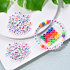 1 Bag 1200Pcs Opaque Acrylic Flat Round with Letter & Heart Beads DIY-YW0002-32-10