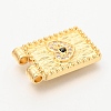 Brass Micro Pave Clear & Black Cubic Zirconia Pendants X-ZIRC-O036-54G-3