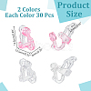 60Pcs 2 Colors Eco-friendly Plastic Clip-on Earring Findings KY-AR0001-46-2