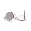 Non-Tarnish 304 Stainless Steel Stud Earring Findings STAS-D445-150-4