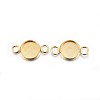 201 Stainless Steel Cabochon Connector Settings STAS-F191-15G-B-1