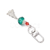 Christmas Series Alloy Enamel & Glass Beads Pendant Decoration HJEW-TA00349-5