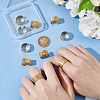 10Pcs 5 Styles 304 Stainless Steel Open Cuff Ring Components STAS-UN0054-83G-4