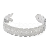 Non-Tarnish 304 Stainless Steel Leafy Branch Cuff Bangle for Women BJEW-D061-06P-1