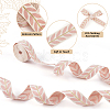 3 Yards Polyester Leaf Jacquard Ribbons SRIB-WH20020-020E-6