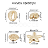 24Pcs 4 Style Alloy Beads TIBEB-CA0001-04G-2