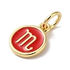 Real 18K Gold Plated Brass Enamel Charms KK-L216-001G-F-3