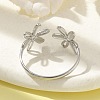 304 Stainless Steel Open Cuff Ring for Women RJEW-M025-05P-3