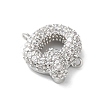 Brass Micro Pave Cubic Zirconia Letter Links KK-I717-04Q-P-2