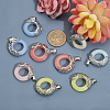 12Pcs 6 Colors Synthetic Luminous Stone Pendants G-CA0001-74-4