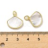 Brass Pave Shell Shell Shape Charms with Jump Ring KK-K365-08D-G-3