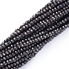 Electroplate Glass Beads Strands X-EGLA-F149-FP-07-2