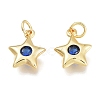 Brass Micro Pave Cubic Zirconia Charms KK-M206-30G-02-2