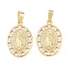 Brass Micro Pave Cubic Zirconia Pendants KK-C162-095G-1
