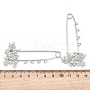 Flower 304 Stainless Steel Safety Pins Brooch Findings SA-CBA098D-14A-P04-3