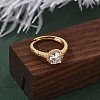 Brass Micro Pave Clear Cubic Zirconia Finger Rings for Women RJEW-U049-06G-3