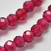 Glass Imitation Red Corundum Beads Strands G-K207-01B-01-3