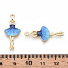 Printed Light Gold Tone Alloy Pendants ENAM-N056-207G-3