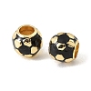 Sports Ball Brass Enamel European Beads KK-CBAF2EC-03G-04-2