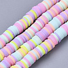 Handmade Polymer Clay Beads Strands CLAY-R089-6mm-087-1
