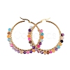Beaded Hoop Earrings X-EJEW-JE03830-06-2