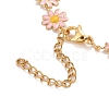 Enamel Daisy Link Chain Necklace NJEW-P220-01G-05-4