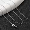 Anti-Tarnish Rhodium Plated 925 Sterling Silver Cable Chains Necklace for Women STER-I021-05P-3