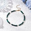 Natural Mixed Gemstone Chip & Glass Beaded Anklets AJEW-AN00682-4
