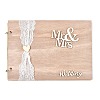 Wooden Wedding Guestbooks Notepad AJEW-M206-17-1