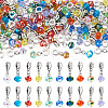100Pcs 10 Colors Electroplate Transparent Glass Faceted Pumpkin European Dangle Charms PALLOY-TAC0232-1