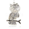 Antique Silver Tone Alloy Enamel Bird Pendants ENAM-J487-03AS-2