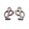 Gunmetal Plated Alloy Letter Pendants PALLOY-J718-01B-P-1