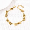 304 Stainless Steel Curved Bar Link Chain Bracelets for Women BJEW-F536-15G-5