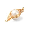 Natural Pearl Copper Wire Wrapped Pendants PALLOY-JF02083-3