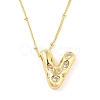 Brass Micro Pave Clear Cubic Zirconia Pendant Necklaces NJEW-Z038-01G-V-2