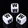 Letter Acrylic Beads PL37C9129-W-1